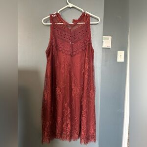 Burgundy flowy dress